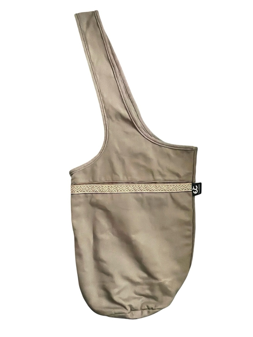 Ewedoos 
Taupe One-Shoulder Crossbody Sling Bag with Decorative Trim
